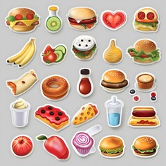 10. Produce a multi-item sticker page featuring a mix of everyday items depicted in captivating 3D designs, each with its own text space.