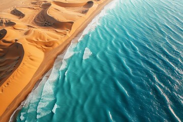Place where Namib desert and the Atlantic ocean meets, Skeleton coast, South Africa, Namibia.