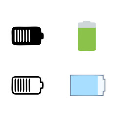 battery_icons Battery GSM icon set. Isolated black smartphone battery level indicator icons on white background. Concept power, energy, low , full, emplty, load. UI elements symbols. Vector design.