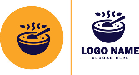 soup bowl icon Soup dish Soup plate Soup container flat logo sign symbol editable vector