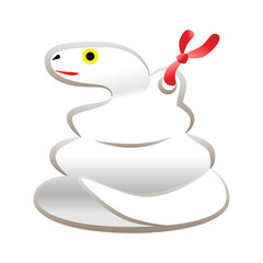 白蛇の土鈴　白