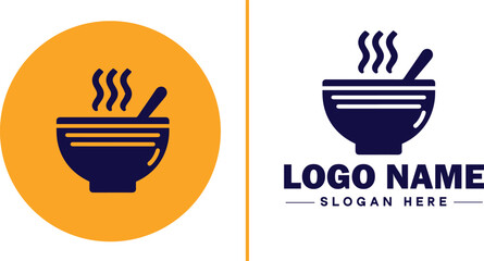 soup bowl icon Soup dish Soup plate Soup container flat logo sign symbol editable vector