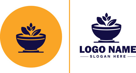 soup bowl icon Soup dish Soup plate Soup container flat logo sign symbol editable vector