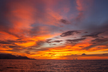 sunset over the sea