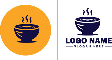 soup bowl icon Soup dish Soup plate Soup container flat logo sign symbol editable vector