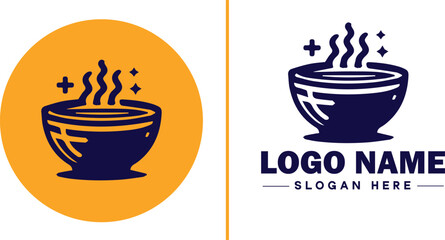 soup bowl icon Soup dish Soup plate Soup container flat logo sign symbol editable vector