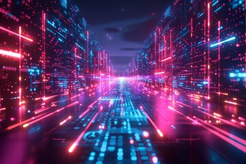 Obraz premium Cyber Security Data Transfer illustration created with Generative AI