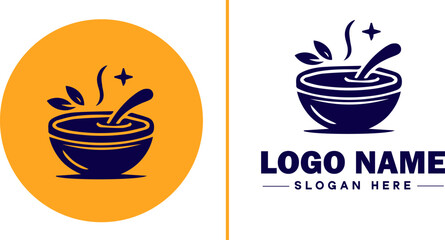 soup bowl icon Soup dish Soup plate Soup container flat logo sign symbol editable vector