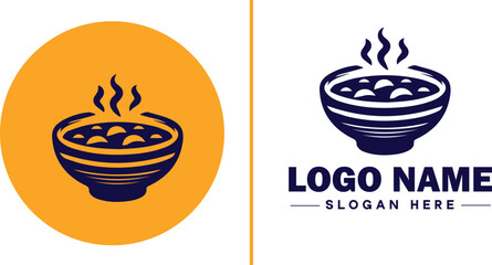 soup bowl icon Soup dish Soup plate Soup container flat logo sign symbol editable vector