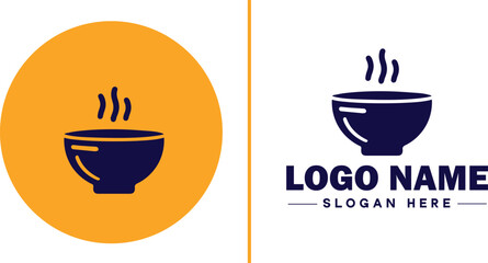 soup bowl icon Soup dish Soup plate Soup container flat logo sign symbol editable vector