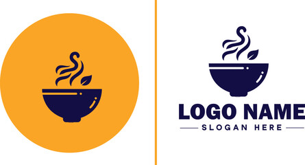 soup bowl icon Soup dish Soup plate Soup container flat logo sign symbol editable vector