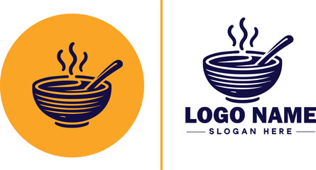 soup bowl icon Soup dish Soup plate Soup container flat logo sign symbol editable vector