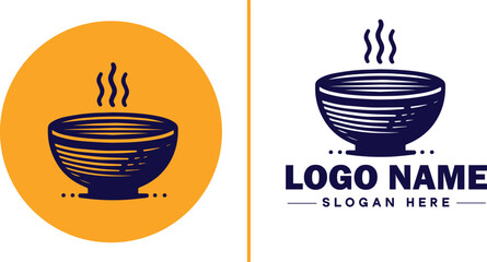 soup bowl icon Soup dish Soup plate Soup container flat logo sign symbol editable vector