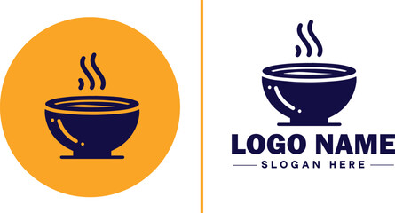 soup bowl icon Soup dish Soup plate Soup container flat logo sign symbol editable vector
