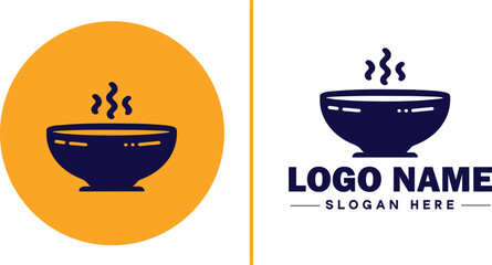 soup bowl icon Soup dish Soup plate Soup container flat logo sign symbol editable vector