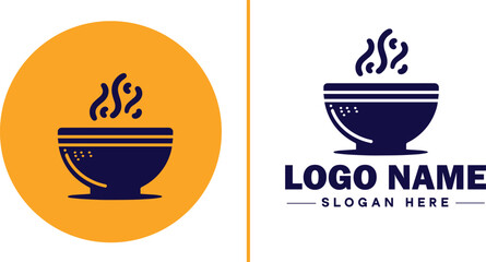 soup bowl icon Soup dish Soup plate Soup container flat logo sign symbol editable vector