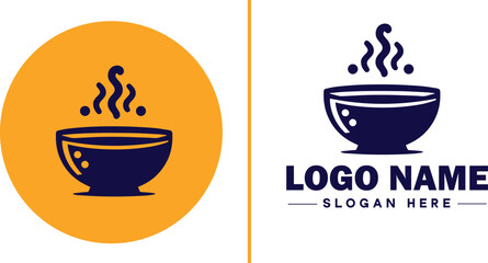 soup bowl icon Soup dish Soup plate Soup container flat logo sign symbol editable vector