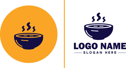 soup bowl icon Soup dish Soup plate Soup container flat logo sign symbol editable vector