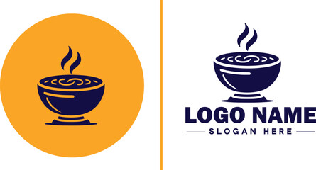 soup bowl icon Soup dish Soup plate Soup container flat logo sign symbol editable vector