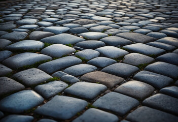 Background Stone,Rustic cobblestone street with a clear section for product displays or promotional content