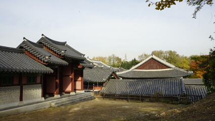 가을 풍경과 경희궁 고궁과 도시의 풍경입니다.