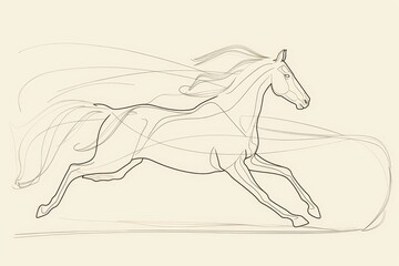 Fototapeta premium Minimalist line art of animals in motion, perfect for modern design projects.