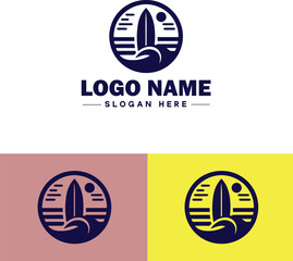 surfboard icon Surfing board Wave board Surf plank flat logo sign symbol editable vector