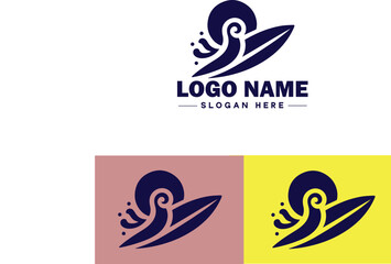surfboard icon Surfing board Wave board Surf plank flat logo sign symbol editable vector