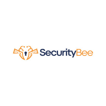 security logo with modern and abstract bee vector graphics for brand identity
