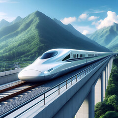 Fototapeta premium Train in the mountains