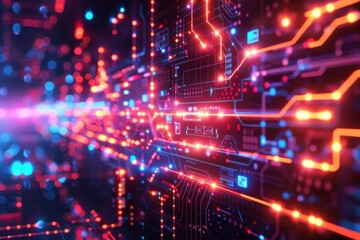 Cyber Security Data Transfer illustration created with Generative AI