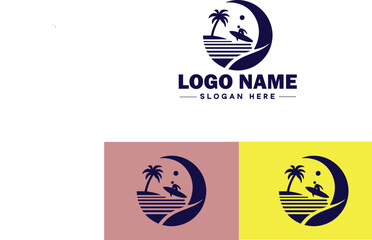 surfboard icon Surfing board Wave board Surf plank flat logo sign symbol editable vector