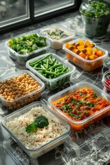 Obraz premium A table filled with an assortment of different types of food items ready for a meal