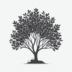 Obraz premium Print Majestic Myrtle Tree Silhouette, A Timeless Symbol of Elegance and Serenity