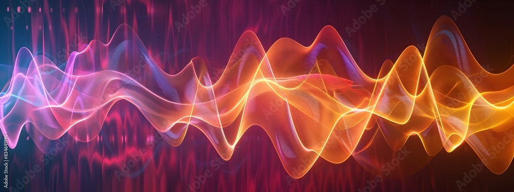 Poster captivating frequency modulation a vibrant showcasing the dynamic interplay of waves color and