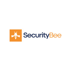 Obraz premium bee logo with abstract keyhole vector graphic and modern design for security brand identity