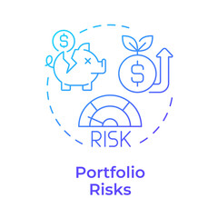 Portfolio risks blue gradient concept icon. Investment allocation, organization. Round shape line illustration. Abstract idea. Graphic design. Easy to use in infographic, presentation