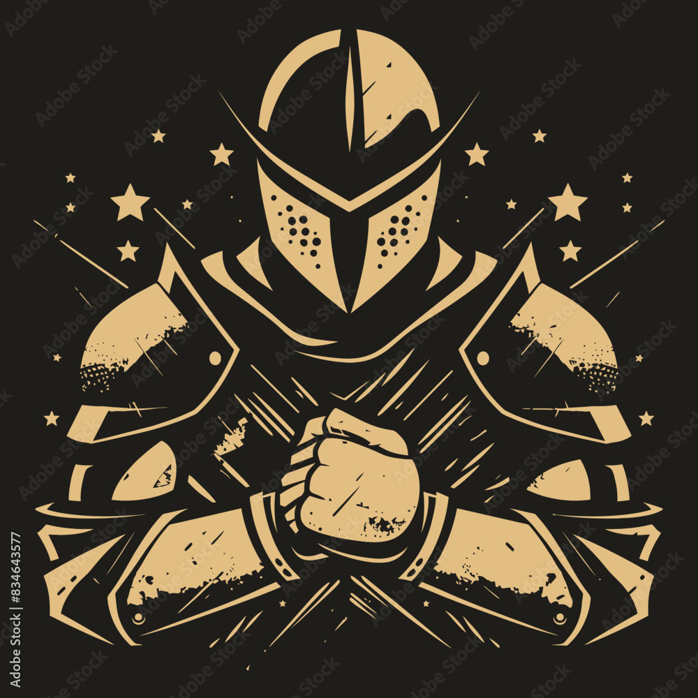 Poster logo knight with gloves