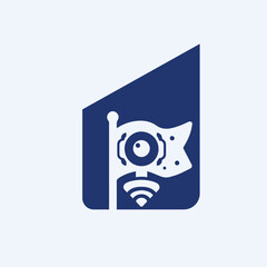 cool robotic flag vector blue color