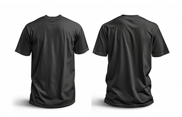 two men's t - shirts, one black and one gray and black, are shown side by side the black t - shirt is on the left and the gray and black shirt