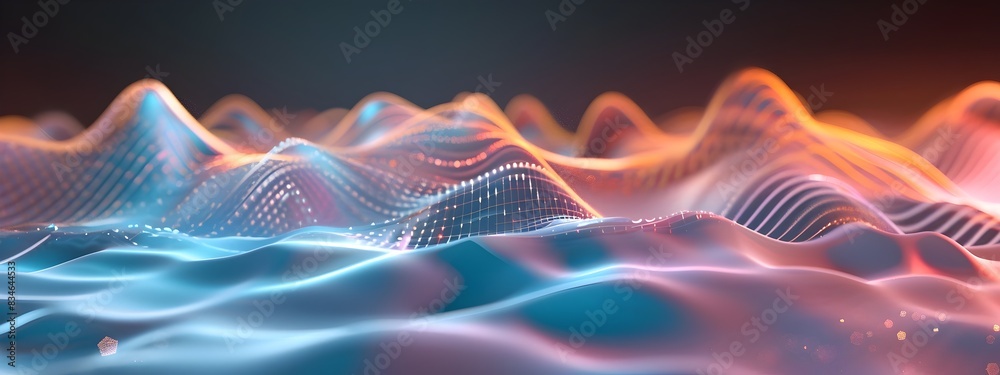 Poster frequency sweep dynamic wave patterns across the spectrum