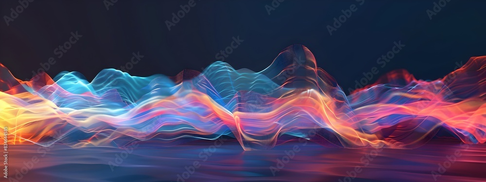Poster frequency sweep a captivating visualization of wave dynamics and color gradients