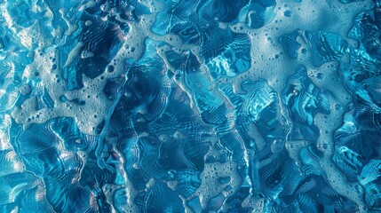 Obraz premium Blue water surface with bright sun light reflections background.