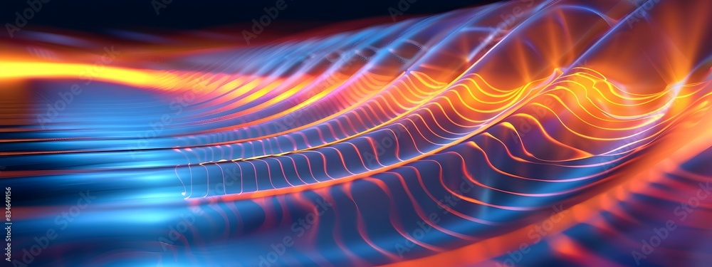 Poster dynamic wave transmission coefficient visualizing fluid dynamics and energy propagation