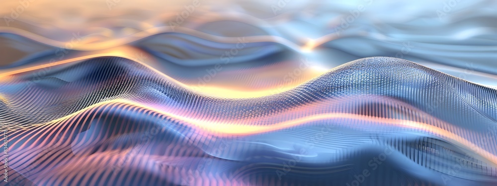 Poster mesmerizing wavefront propagation intricate 3d rendered fluid patterns and colorful fractal geometry