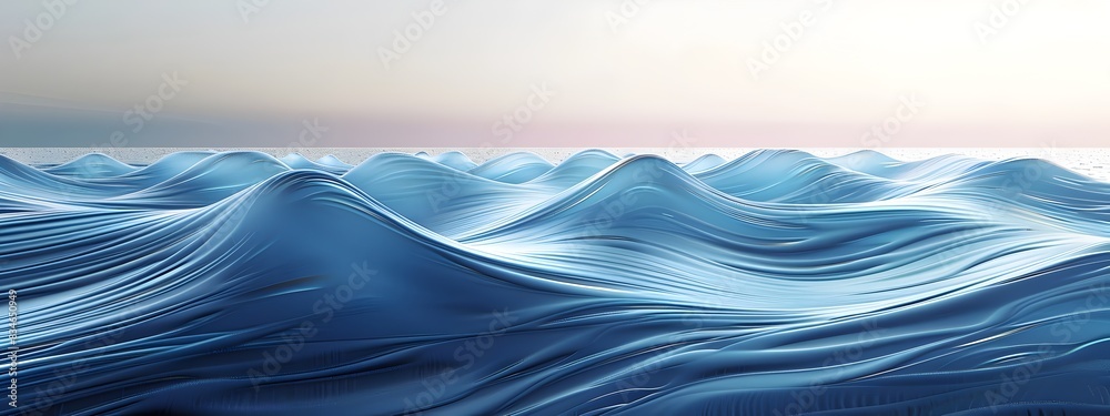 Poster mesmerizing wave dispersion curve fluid digital art with dynamic 3d pattern