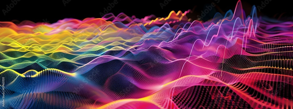 Poster vibrant and dynamic wavefront sensing fluid light curves gradients and ethereal patterns