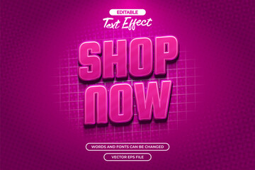 Shop now editable text effect
