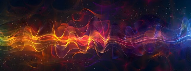 Fototapeta premium Vibrant Phase Noise with Dynamic Colorful Waves and Futuristic Digital Art Patterns