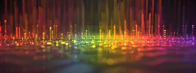 Vibrant Noise Spectrum Dazzling Digital of Pulsating Sound Waves and Chromatic Energies